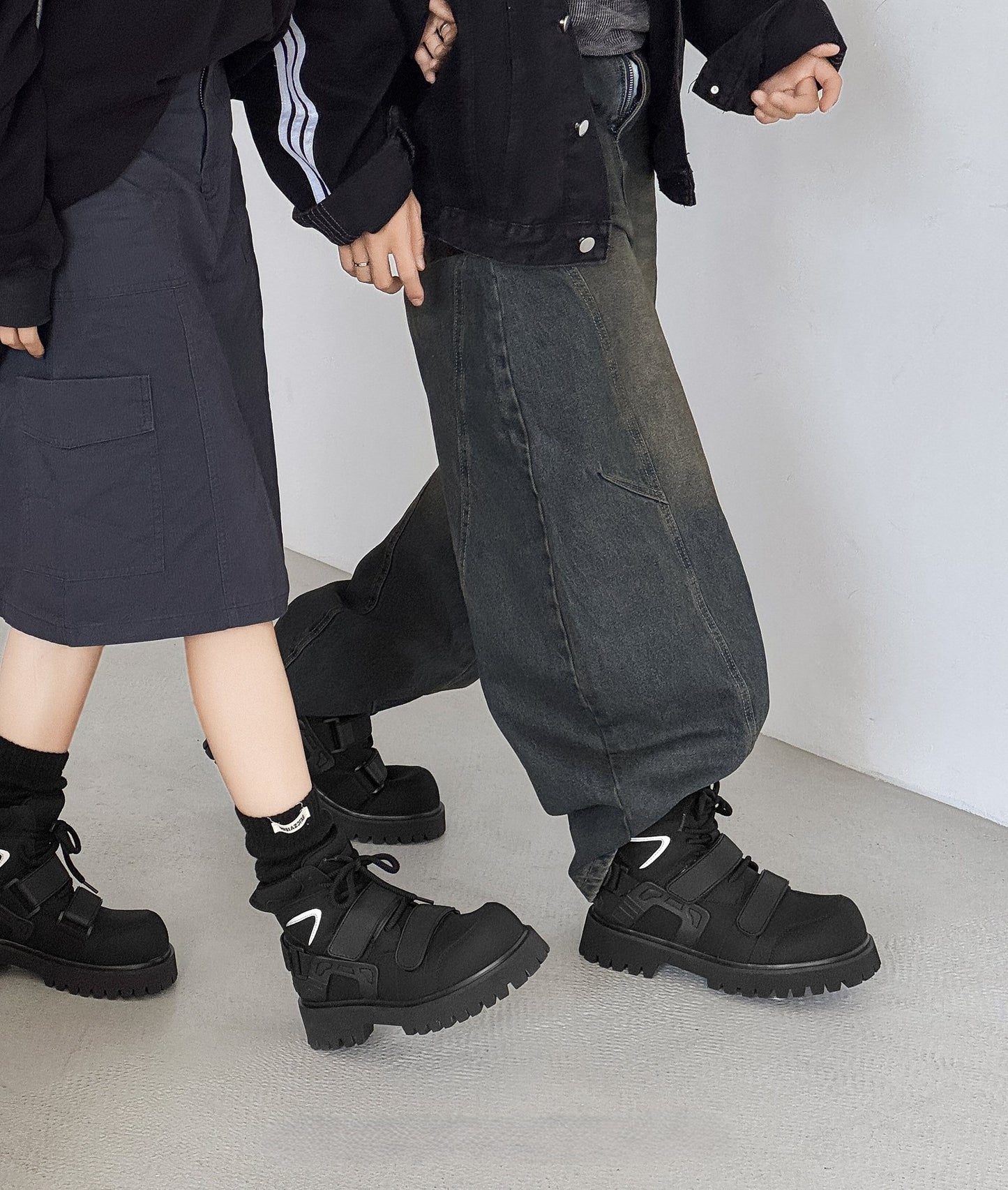 Velcro Martin Deconstructed Motorcycle Boots