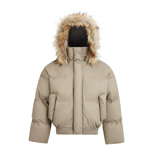 Regular Non-Detachable Fur Collar Thickened Winter Jacket