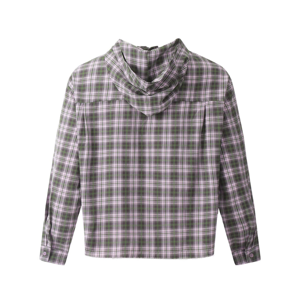 European and American High Street Vintage Craft Plaid Design Flannel Button Long Sleeve Shirt