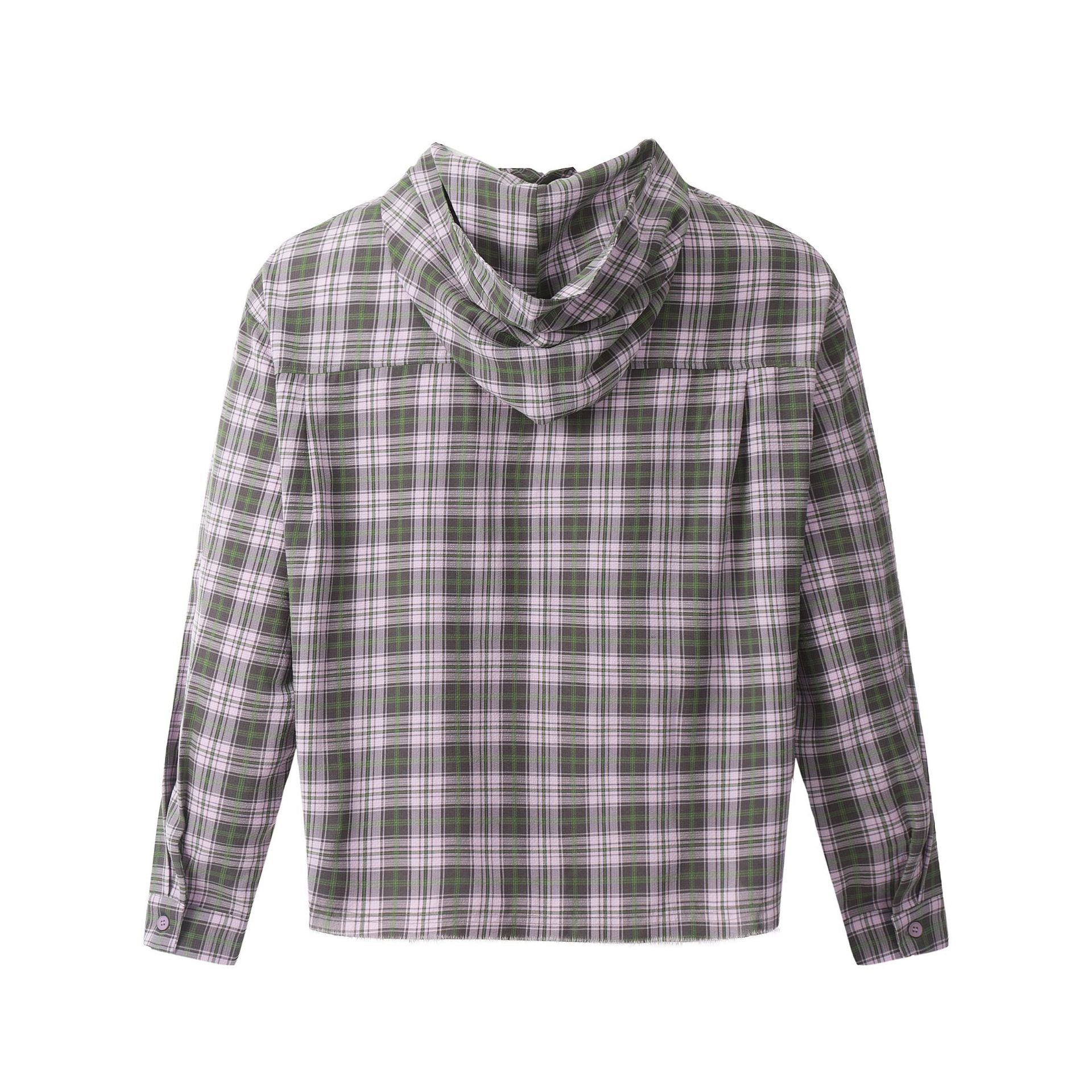 European and American High Street Vintage Craft Plaid Design Flannel Button Long Sleeve Shirt