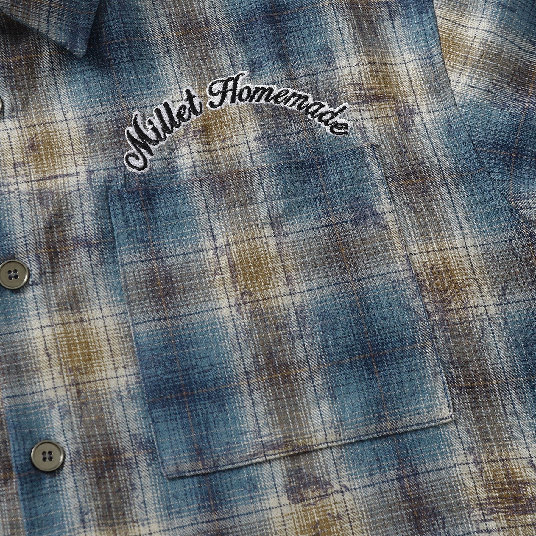 2025 Spring New Arrival: American Retro Street Style Faux Two-Piece Design Long-Sleeved Shirt 166