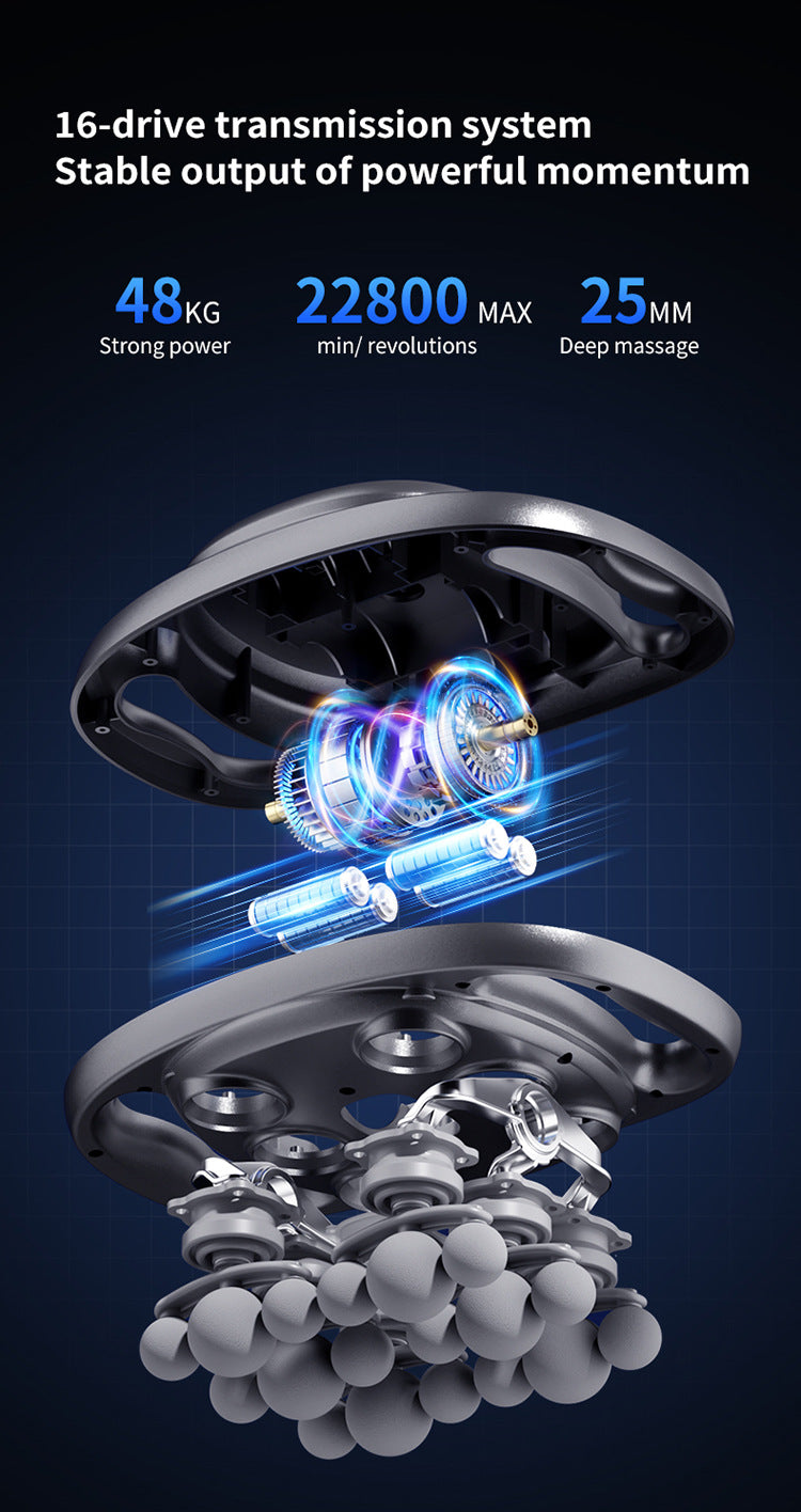 Cross-border multi-head fascia gun for back, waist, and hand vibration muscle massage, rechargeable fascia massager wholesale