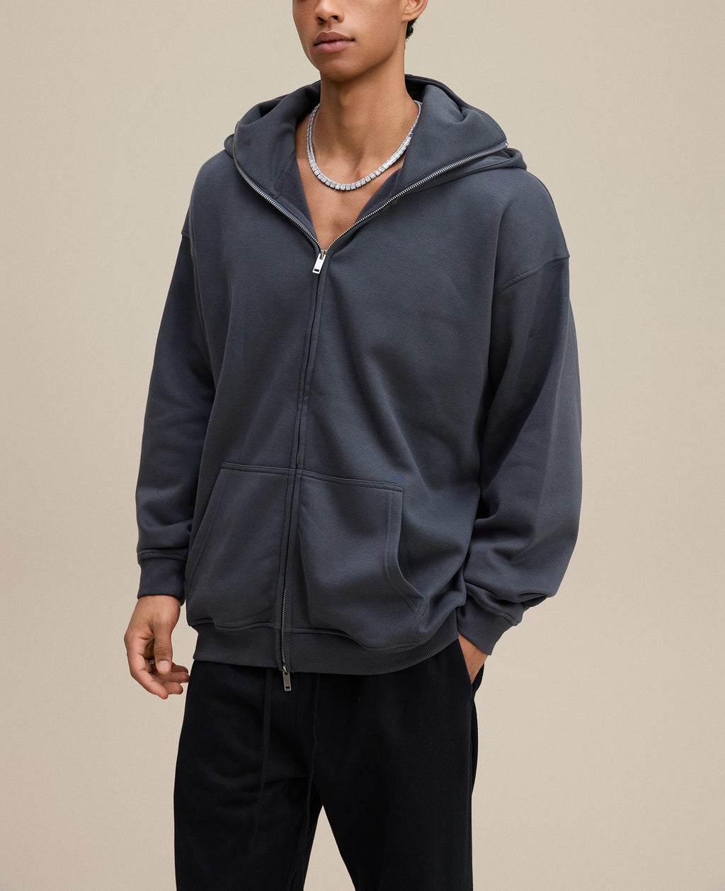 25ss Design Heavyweight Loose Outdoor Windproof Face Mask Hoodie Sweatshirt Fleece Zipper Cardigan Jacket for Men 146