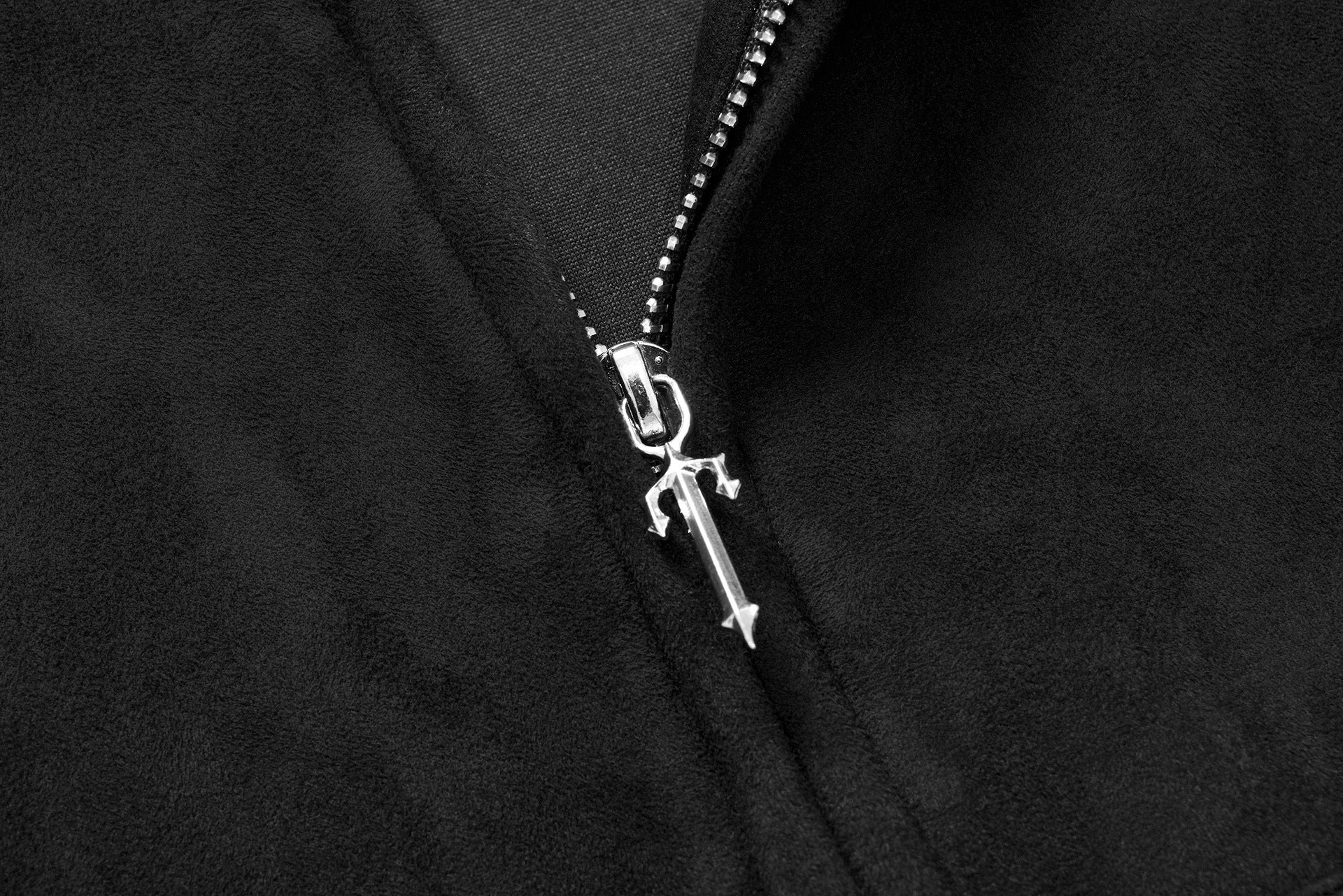 Eon Modish 2025 Fall New Collection: American Street Style Embroidered Suede Hooded Sweatshirt Jacket 134