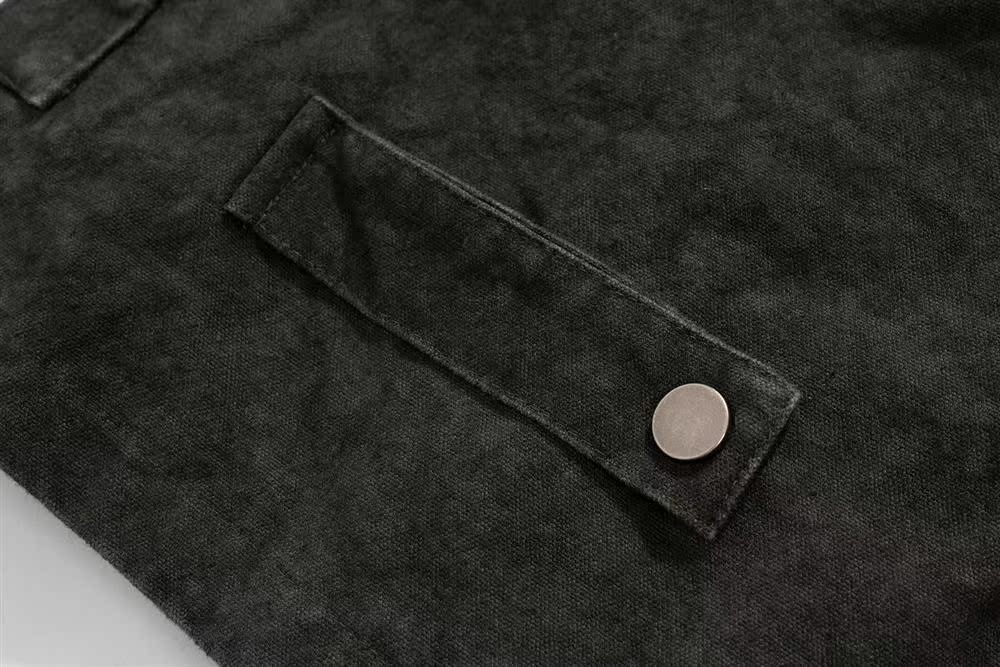 High-street style loose straight-leg heavy-duty tie-dye canvas washed denim shorts