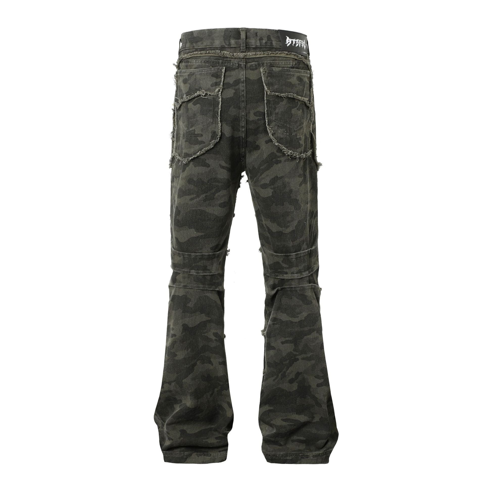 Brand 2025 American Retro Damaged Rough Wash Jeans Micro-la Personalized Cleanfit Pants 169