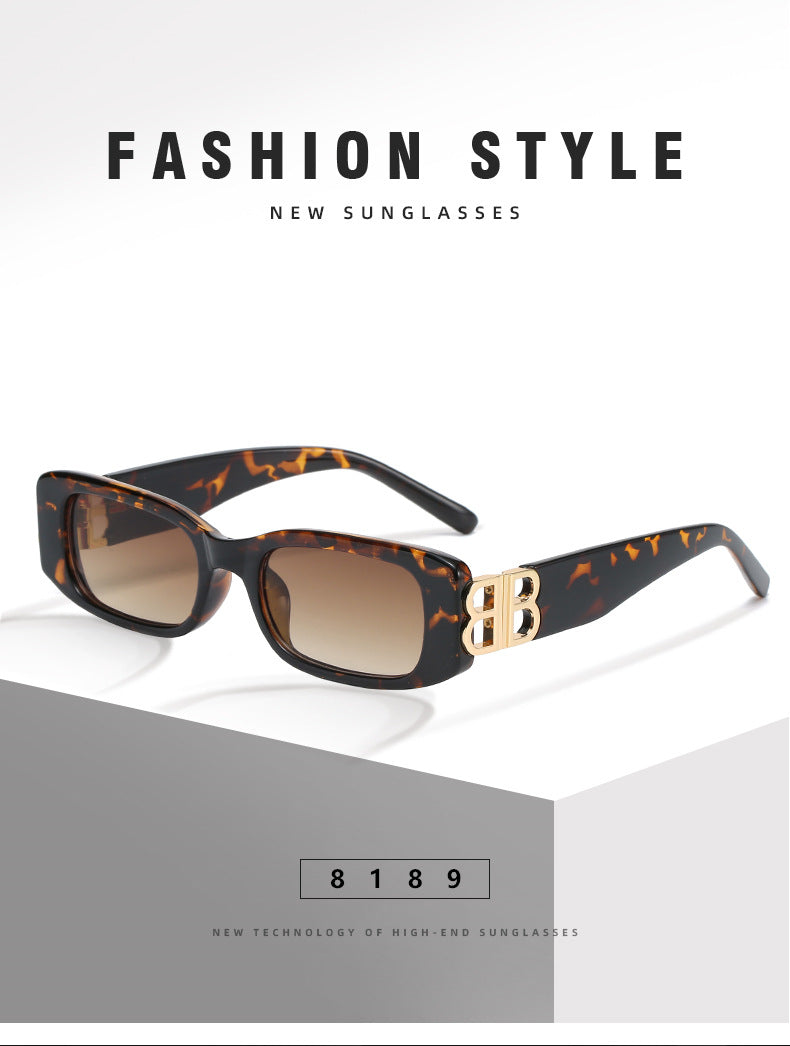 New B Family European and American Retro Small Frame Sunglasses Female Internet Celebrity Street Photography Square Sunglasses Cross-Border Versatile Sunglasses