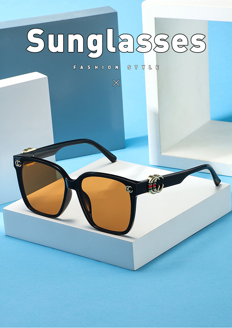 New g home three-color square sunglasses Women's European and American fashion trendy sunglasses ins Internet celebrity same style sunglasses