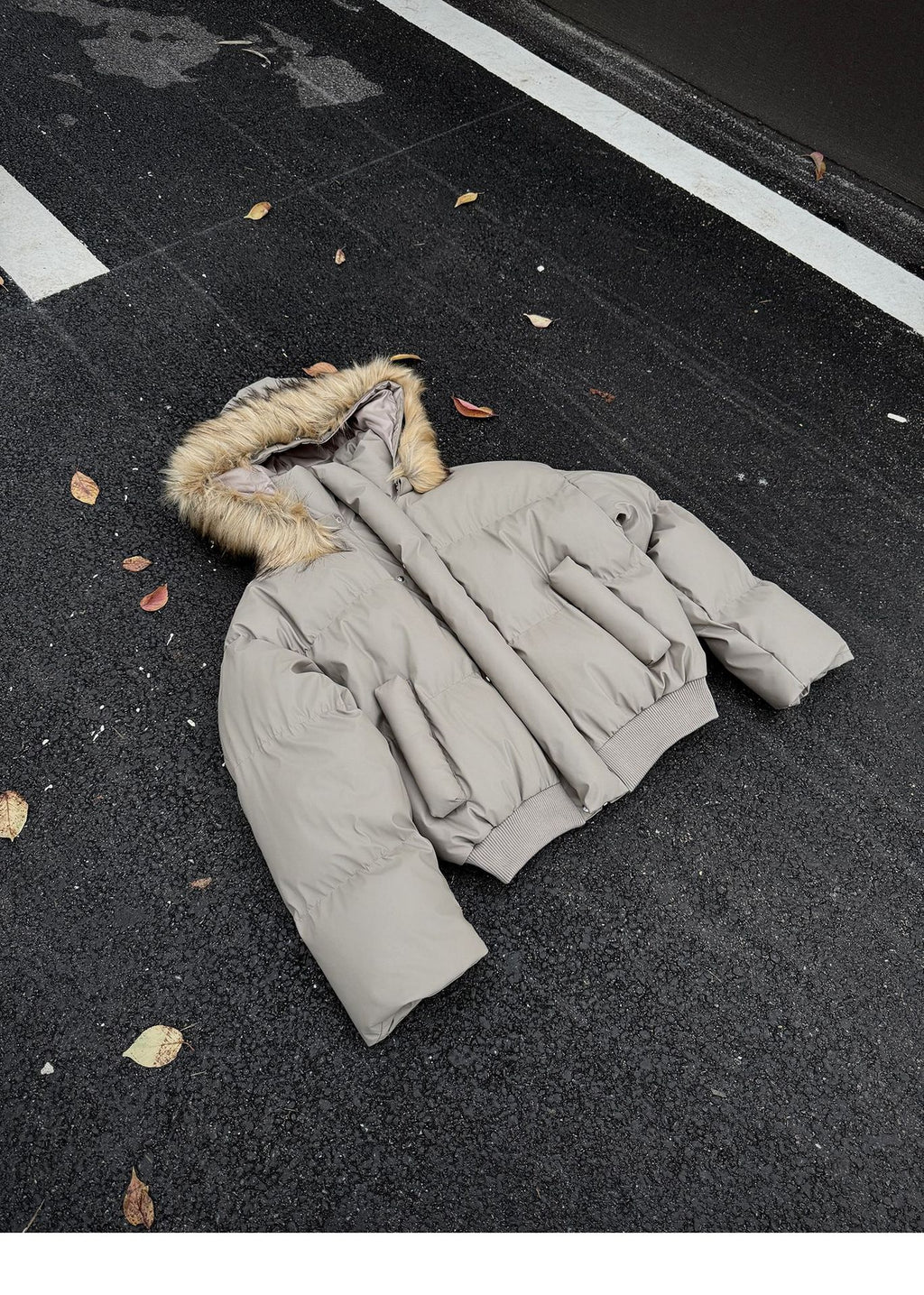 Non-Detachable Fur Collar Hooded High-End Cotton Coat for Men, Thickened Cotton Jacket, High-End Warm Pu Leather Cotton-Padded Jacket, Puffer Jacket 160