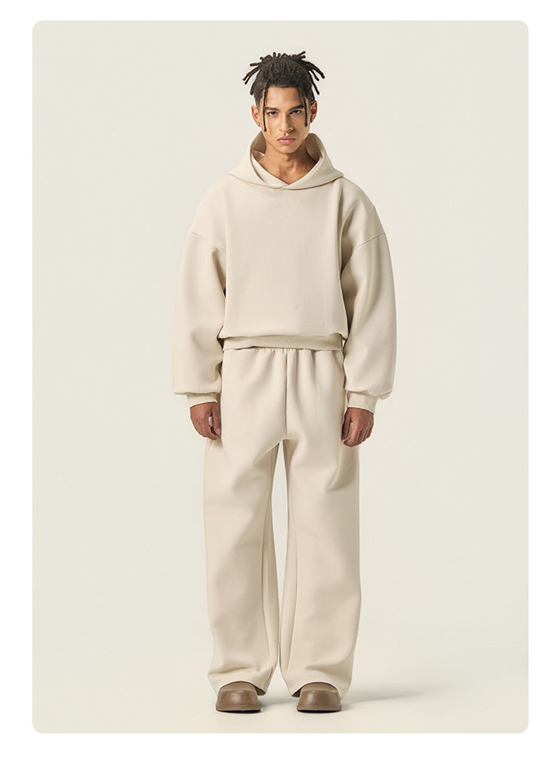 RS Men's Clothing | Boxy Square Fit Short & Wide 350G Hooded Sweatshirt, Cross-border Trendy American Style Hooded Sweatshirt for Men 140