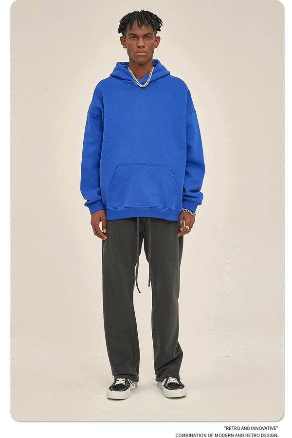 2025 Autumn/Winter New Arrival: Oversized Fleece-Lined Trendy Men's Hoodie and Pants Set 132