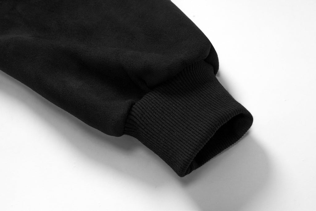 Eon Modish 2025 Fall New Collection: American Street Style Embroidered Suede Hooded Sweatshirt Jacket 134