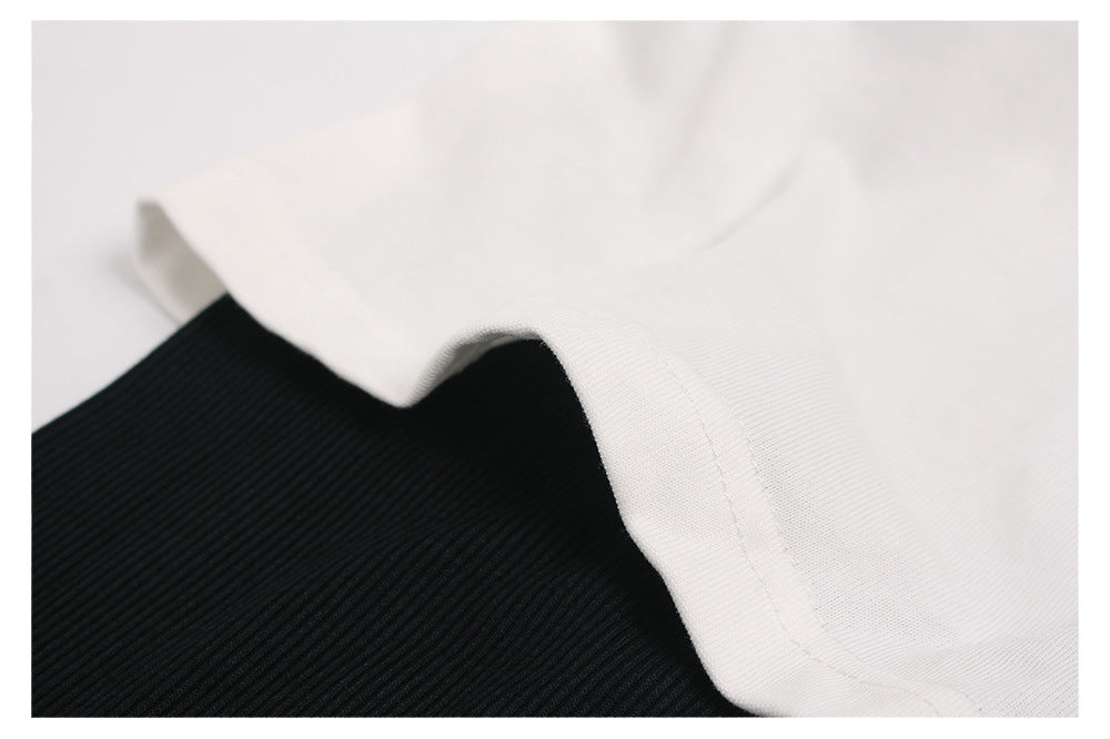 GLFS Subculture Crown Faux Two-Piece Couple Top Long Sleeve Trendy Streetwear Men's Sports Base Layer Autumn Sweatshirt 130