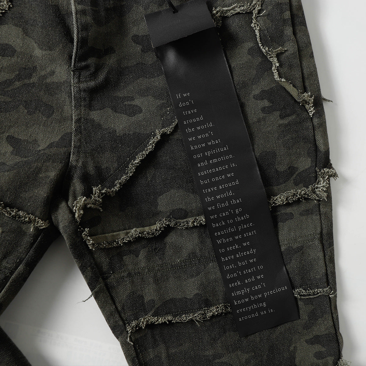 Brand 2025 American Retro Damaged Rough Wash Jeans Micro-la Personalized Cleanfit Pants 169