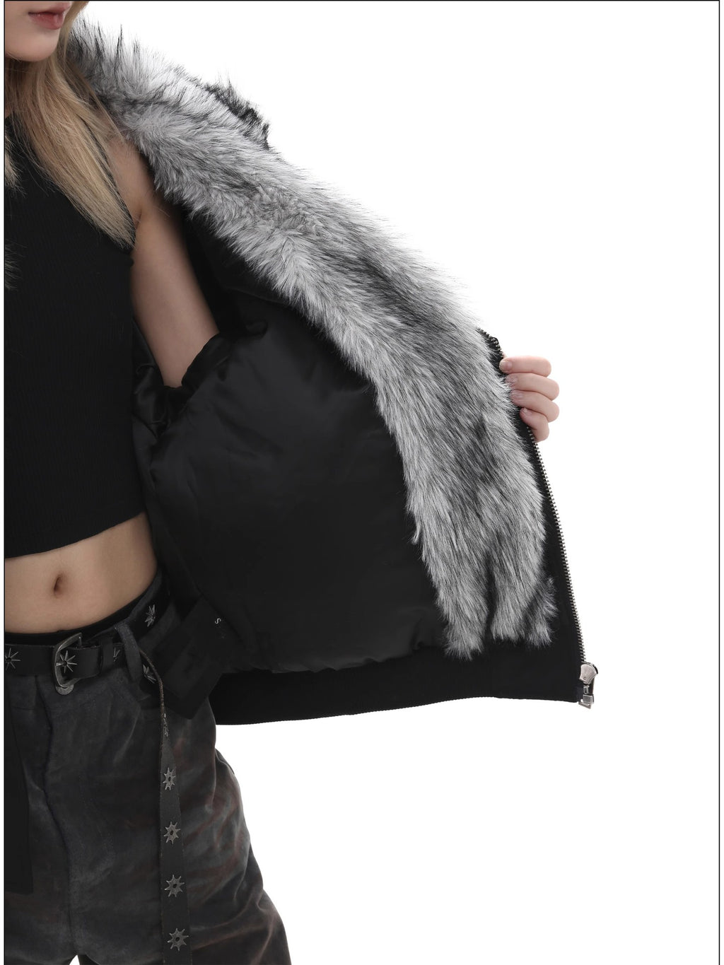 American Style Vintage High Street Mountain Carved Wool Collar Cotton-padded Jacket for Men and Women Couple's Aviator Jacket fleece-lined Warm Cotton-padded Clothes Fashion 162