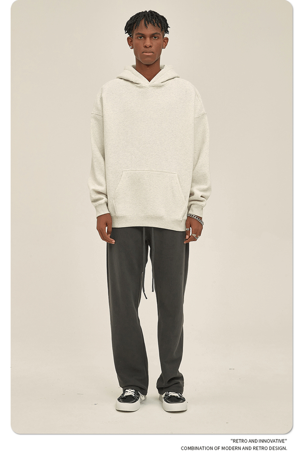 2025 Autumn/Winter New Arrival: Oversized Fleece-Lined Trendy Men's Hoodie and Pants Set 132