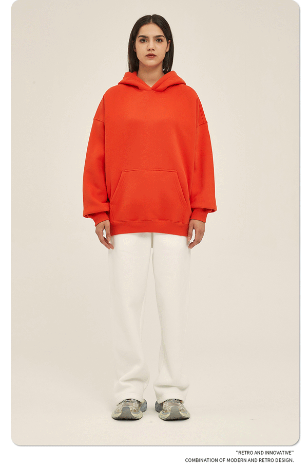 2025 Autumn/Winter New Arrival: Oversized Fleece-Lined Trendy Men's Hoodie and Pants Set 132