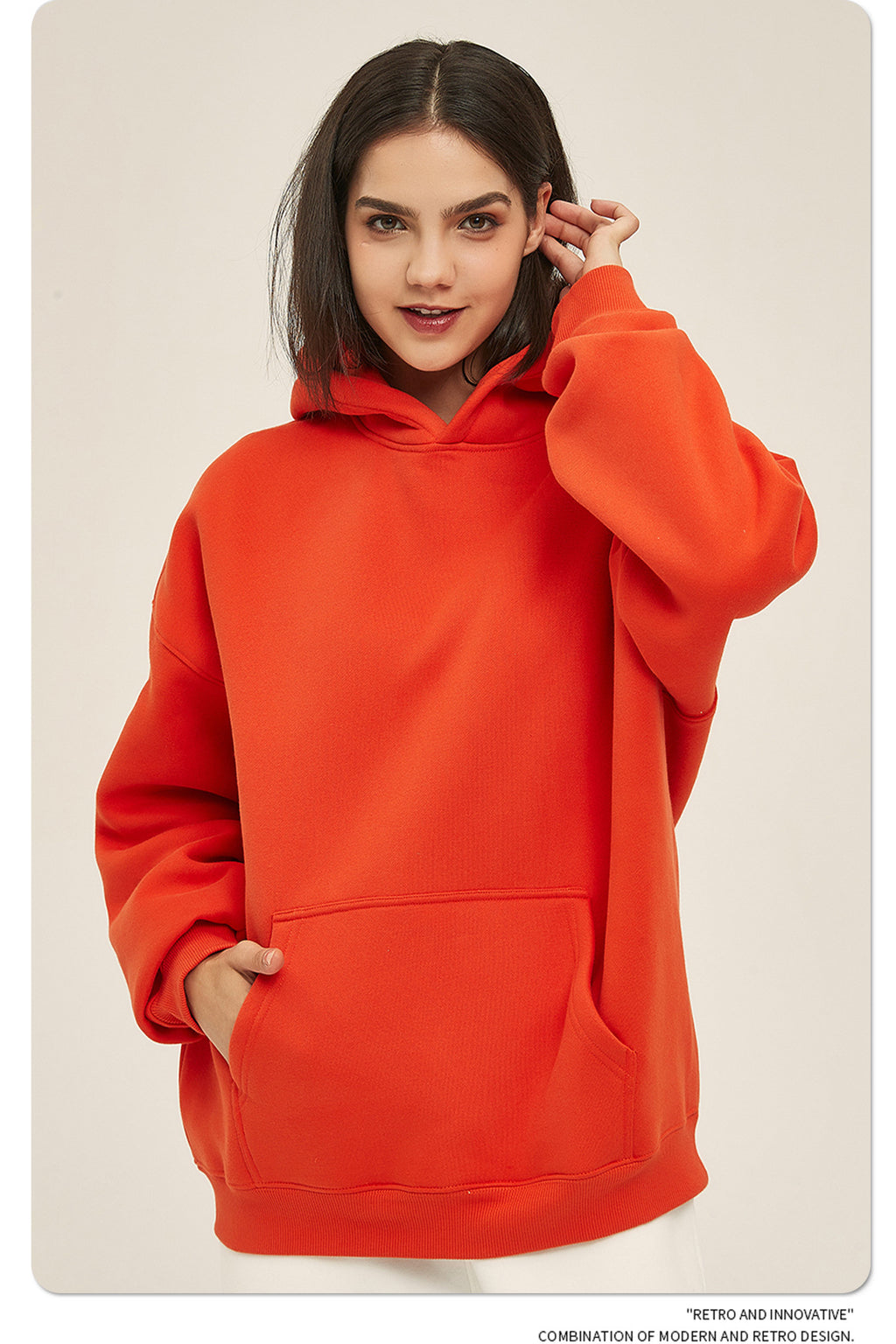 2025 Autumn/Winter New Arrival: Oversized Fleece-Lined Trendy Men's Hoodie and Pants Set 132