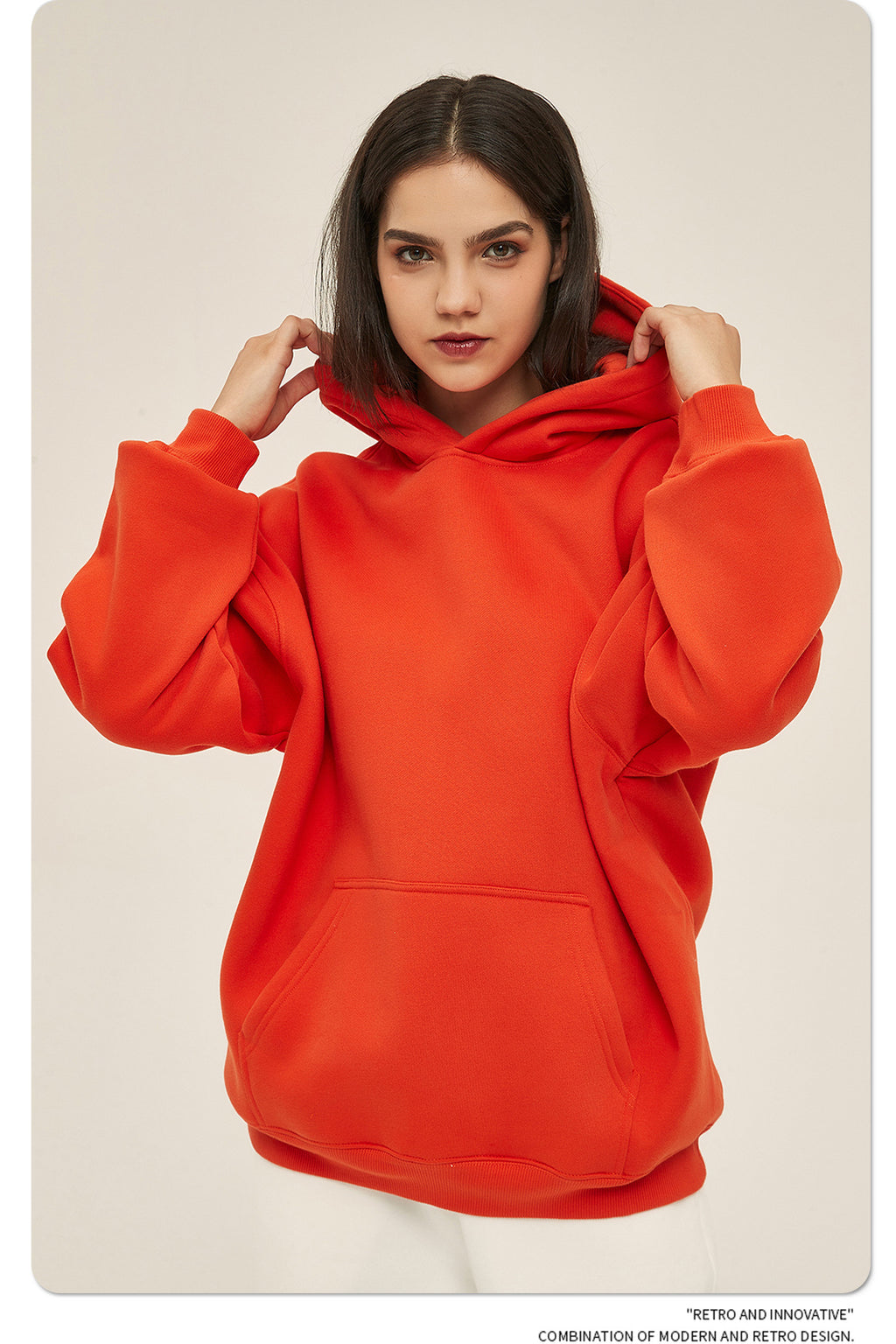 2025 Autumn/Winter New Arrival: Oversized Fleece-Lined Trendy Men's Hoodie and Pants Set 132