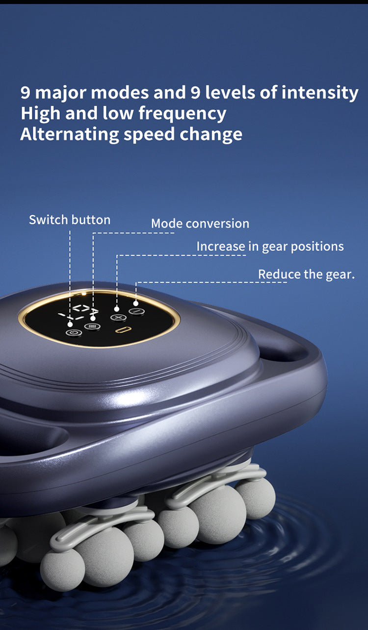 Cross-border multi-head fascia gun for back, waist, and hand vibration muscle massage, rechargeable fascia massager wholesale