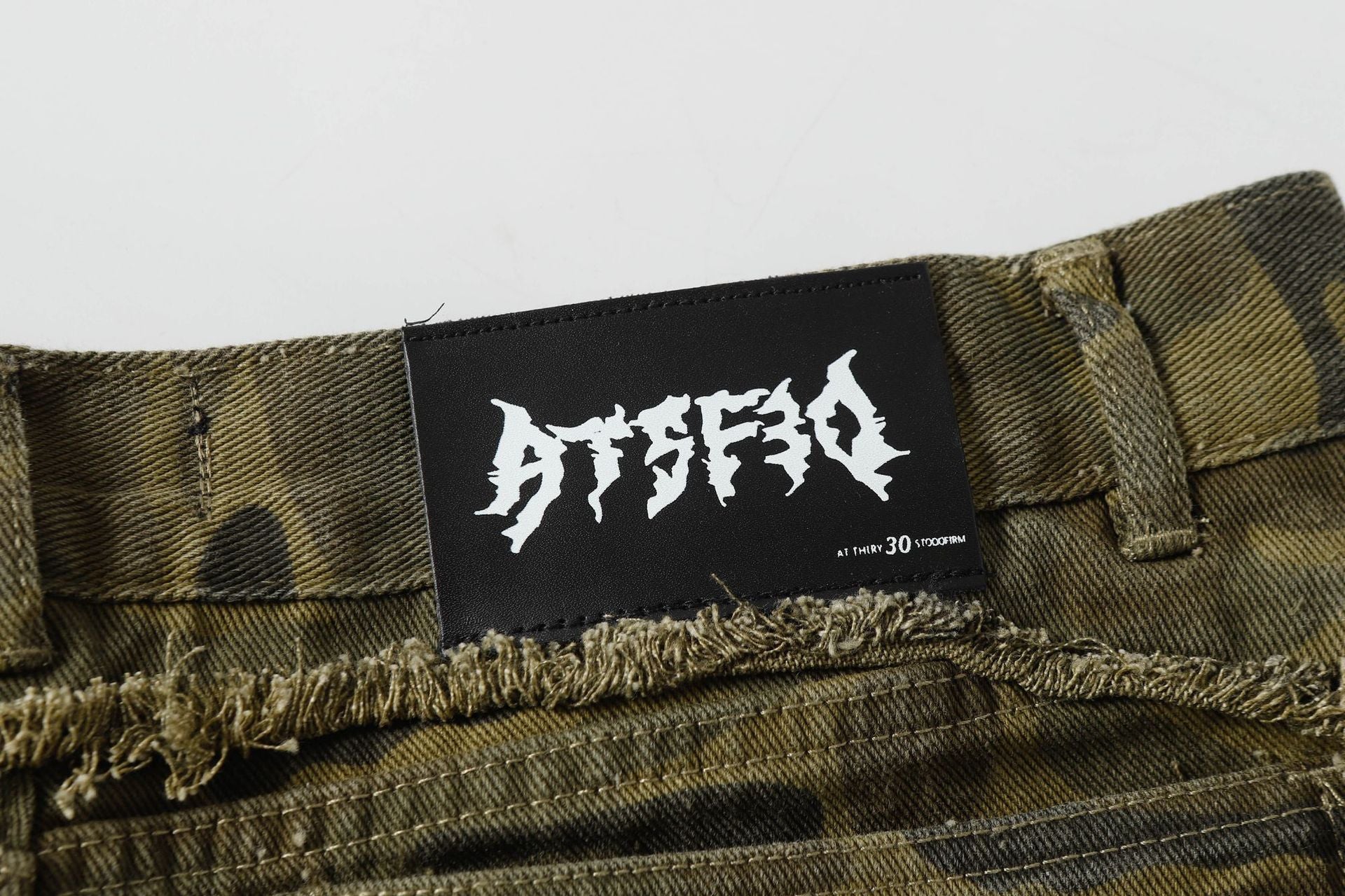 Spring New Arrival American Retro Street Style Washed Loose Fit Camouflage Jeans 168
