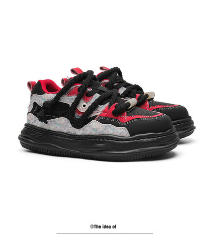 Modest Baggy Lace Versatile Sports Casual Thick-Soled Sneakers