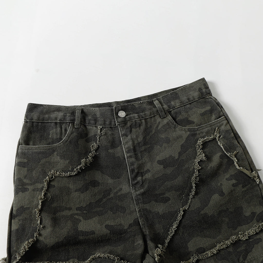 Brand 2025 American Retro Damaged Rough Wash Jeans Micro-la Personalized Cleanfit Pants 169