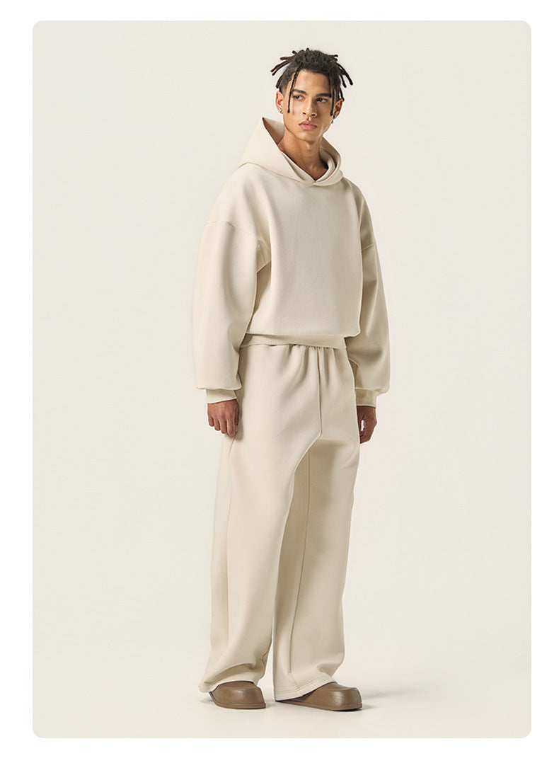 RS Men's Clothing | Boxy Square Fit Short & Wide 350G Hooded Sweatshirt, Cross-border Trendy American Style Hooded Sweatshirt for Men 140