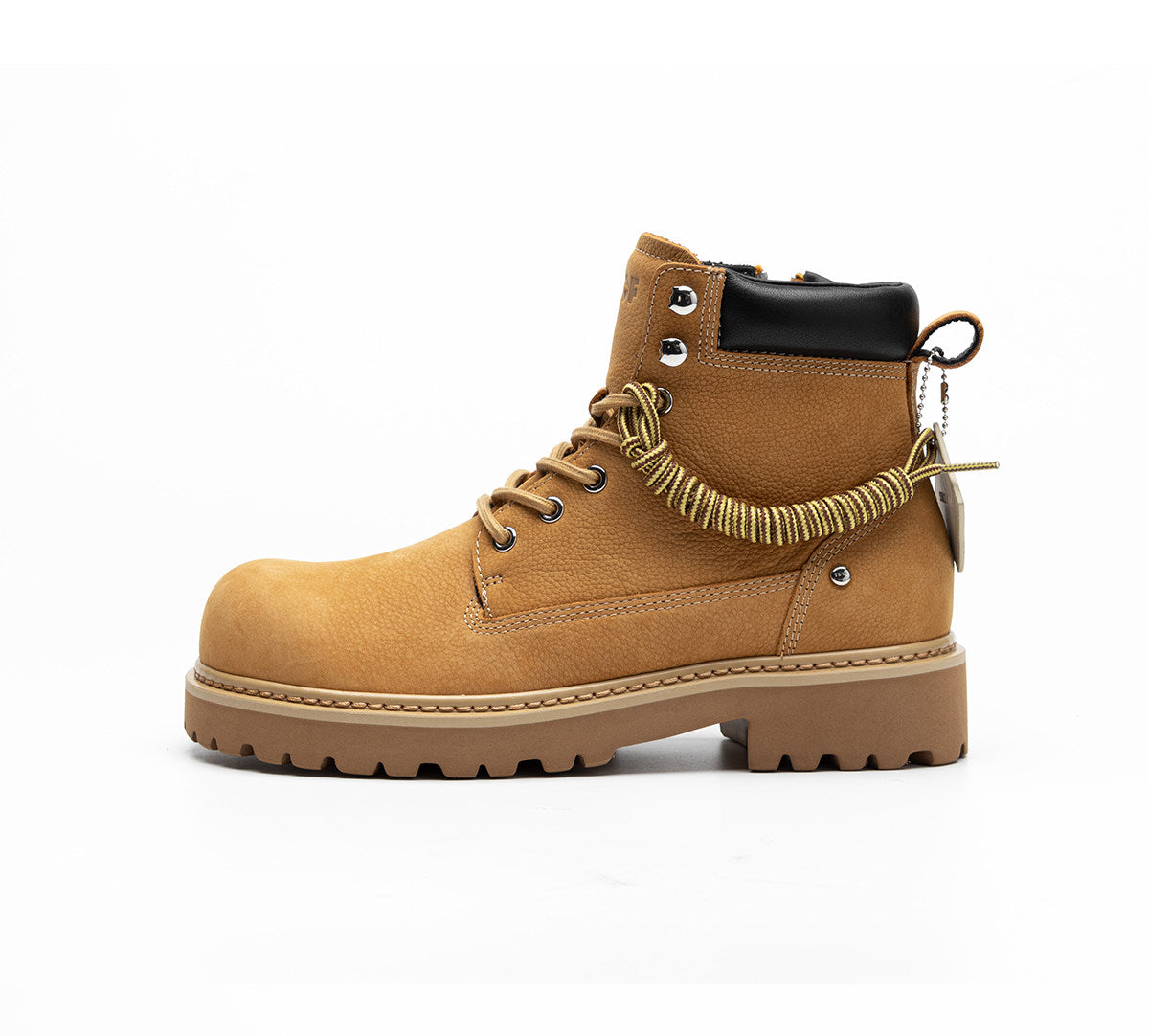 Tbof【Lightweight】Men's Leather High-Top Martin Boots, Outdoor Work Hiking Shoes, Thick-Soled Height-Increasing Yellow Boots