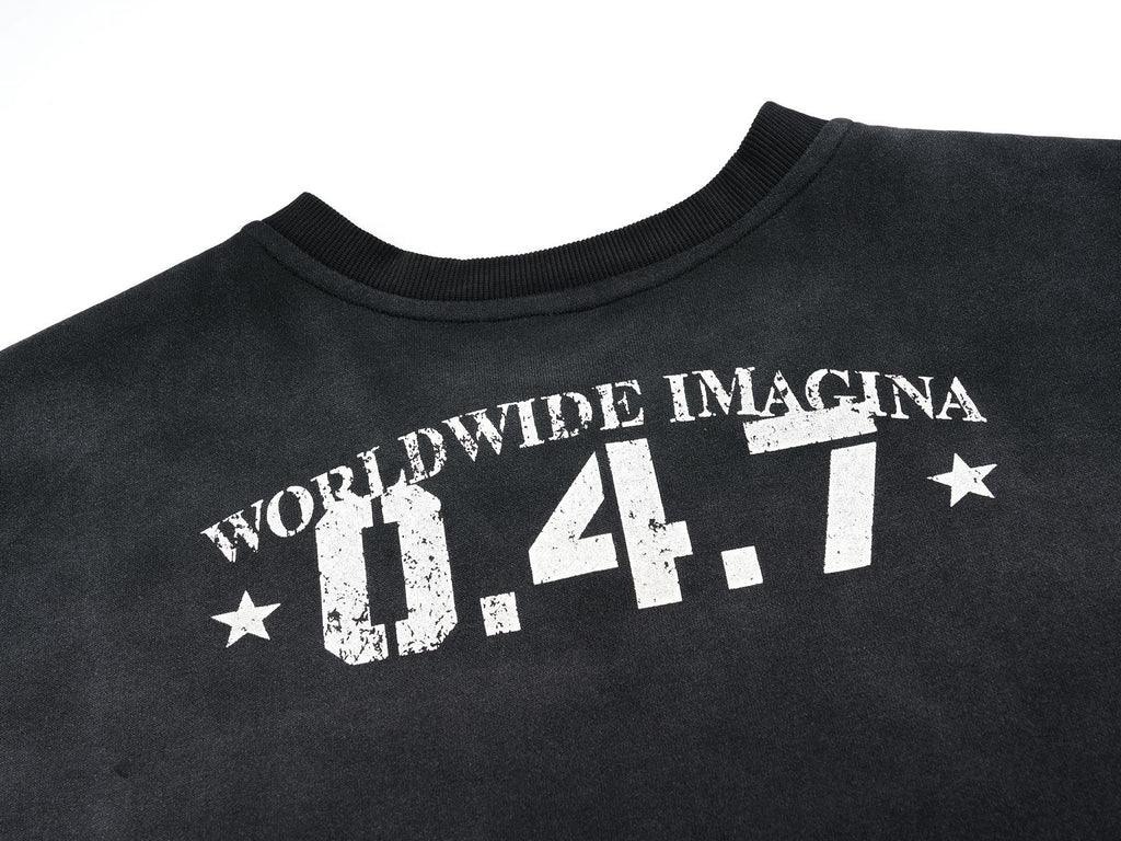 Eon Modish 2025 Spring New Arrival: American Retro Simple Loose Long-Sleeve T-Shirt (Real Shot) 136