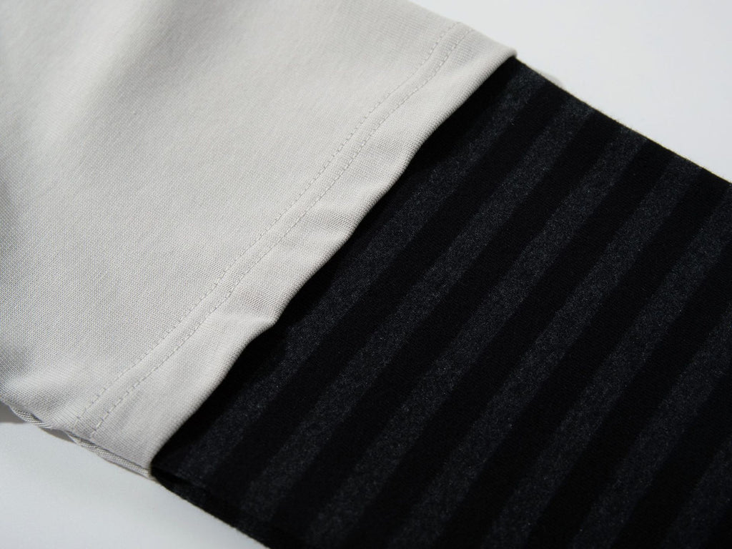 Men's 2025 Autumn American Street Hip Hoodie Faux Two-Piece Dark Print T-Shirt Long Sleeve 165