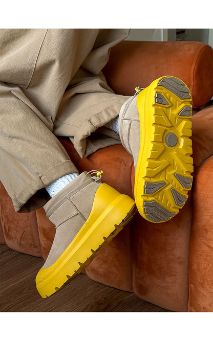 Celebrity-Style Winter Couple Snow Boots, Outdoor Non-Slip, Fleece-Lined Warm