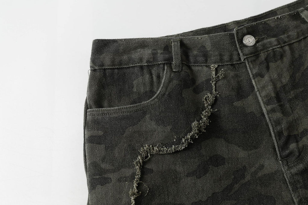 Brand 2025 American Retro Damaged Rough Wash Jeans Micro-la Personalized Cleanfit Pants 169