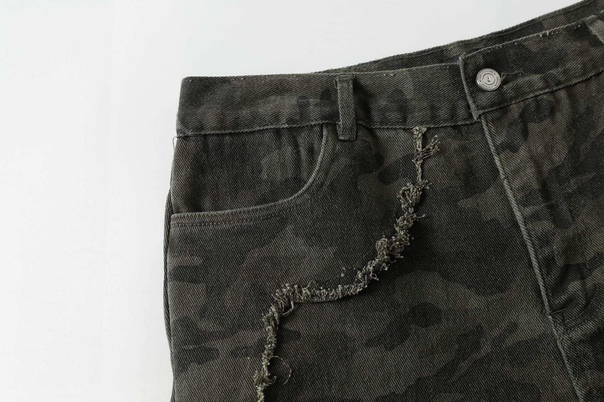 Brand 2025 American Retro Damaged Rough Wash Jeans Micro-la Personalized Cleanfit Pants 169