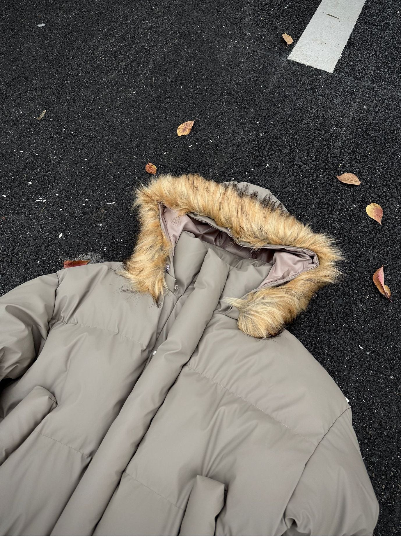 Non-Detachable Fur Collar Hooded High-End Cotton Coat for Men, Thickened Cotton Jacket, High-End Warm Pu Leather Cotton-Padded Jacket, Puffer Jacket 160