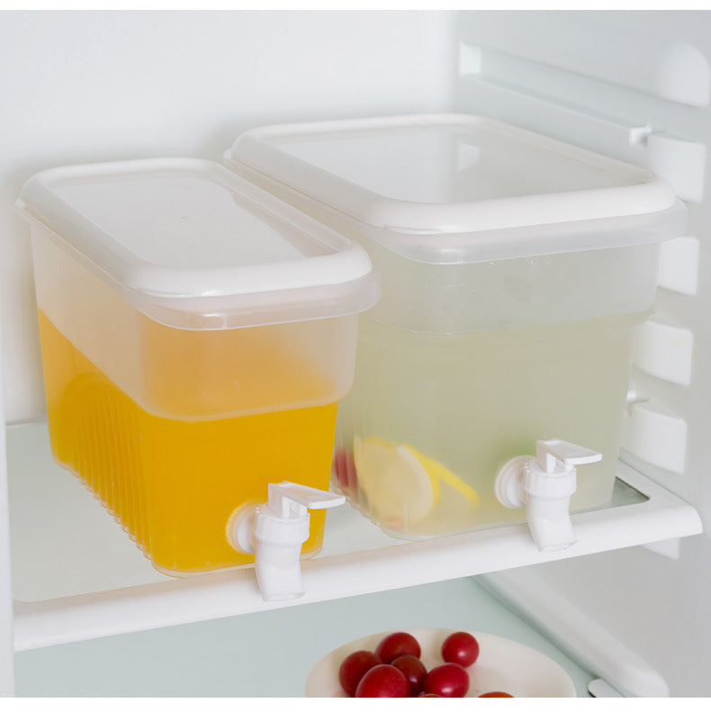 Large Capacity Refrigerator Cold Water Kettle with Tap Juice Lemon Fruit Tea Herbal Water Kettle Household Drink Bucket Cold Water Bucket