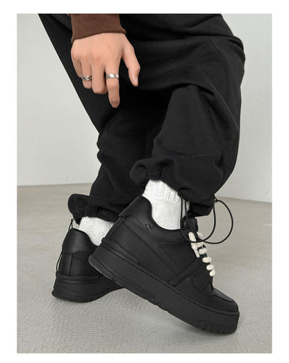 Versatile Thick-Soled White Casual Shoes for Men