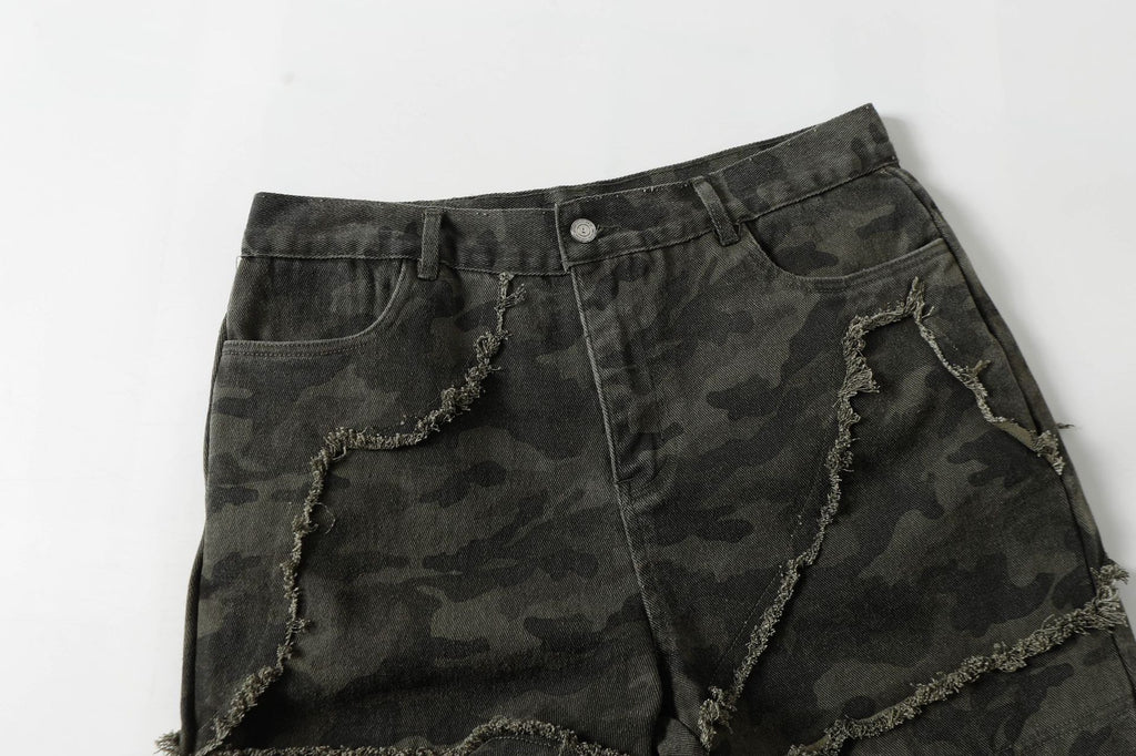 Brand 2025 American Retro Damaged Rough Wash Jeans Micro-la Personalized Cleanfit Pants 169