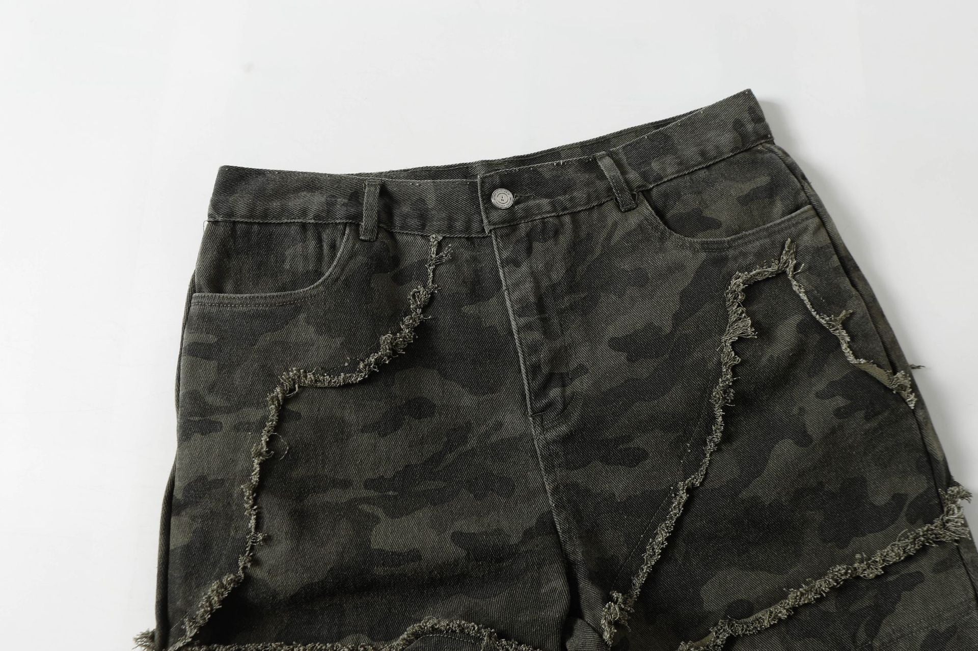 Brand 2025 American Retro Damaged Rough Wash Jeans Micro-la Personalized Cleanfit Pants 169