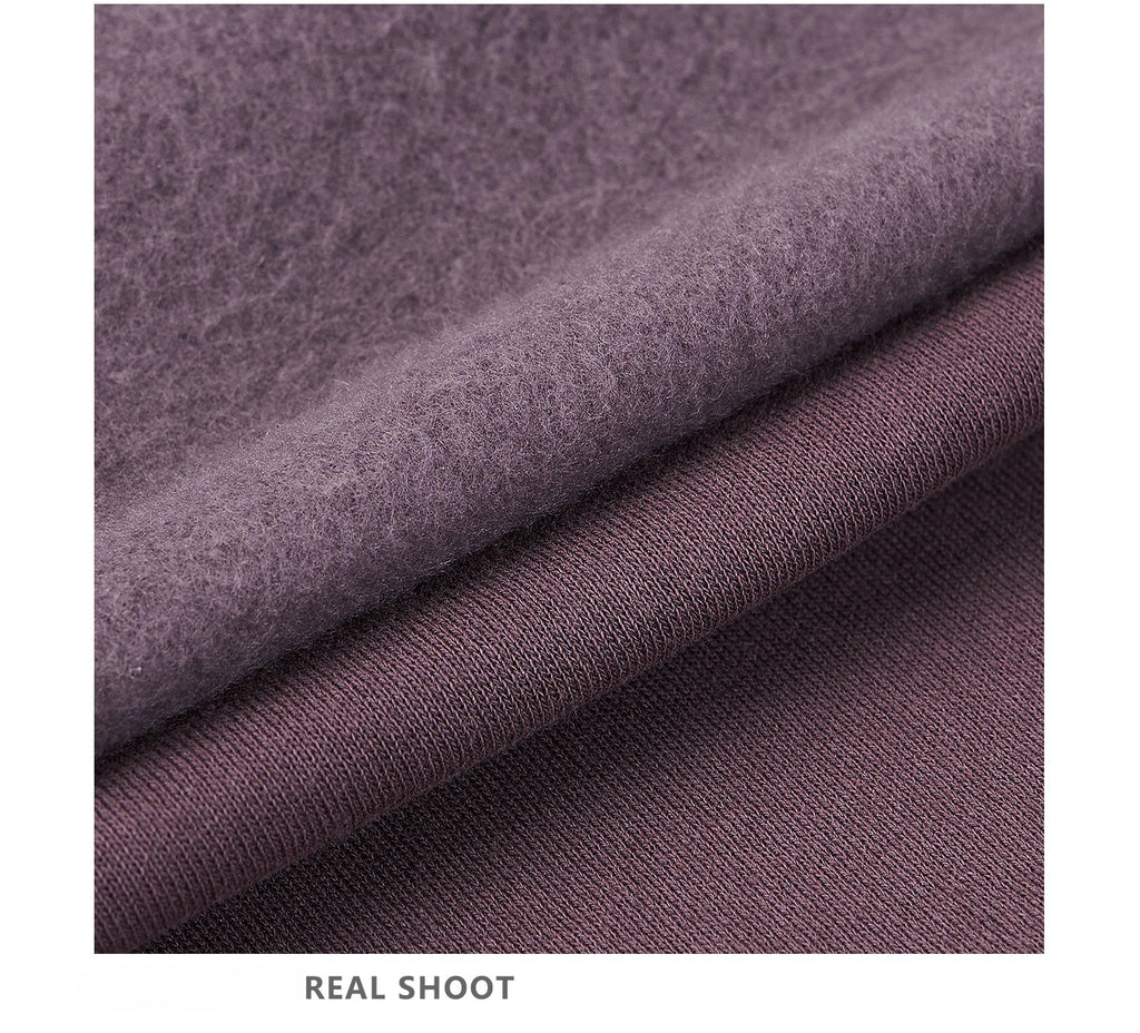 340G Heavyweight Fleece-Lined Hoodie with Curved Sleeves, Men's American Style, Cleanfit Short Solid Color Warm Hoodie 143