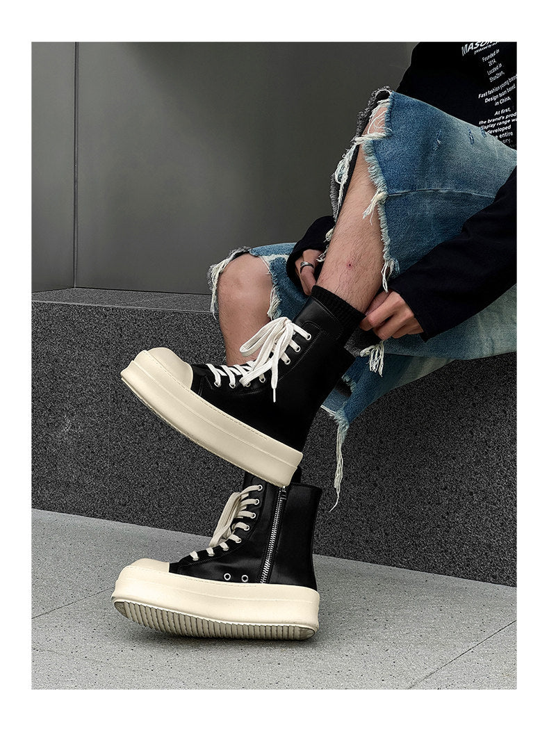 Relaxed  High-Top Zipper Shoe