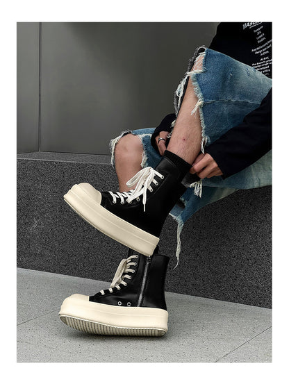 Relaxed  High-Top Zipper Shoe