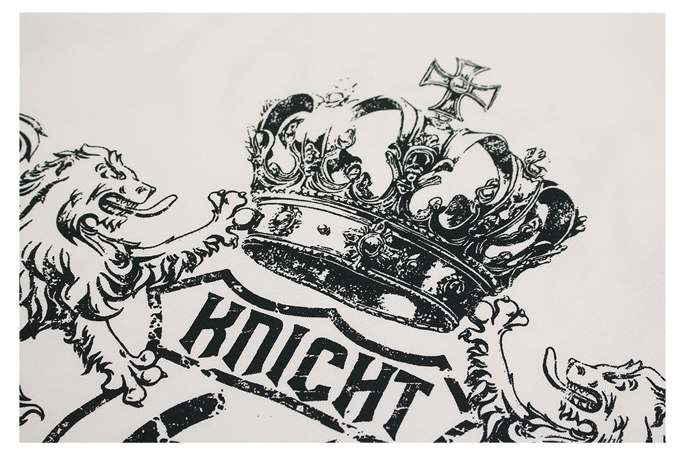 GLFS Subculture Crown Faux Two-Piece Couple Top Long Sleeve Trendy Streetwear Men's Sports Base Layer Autumn Sweatshirt 130