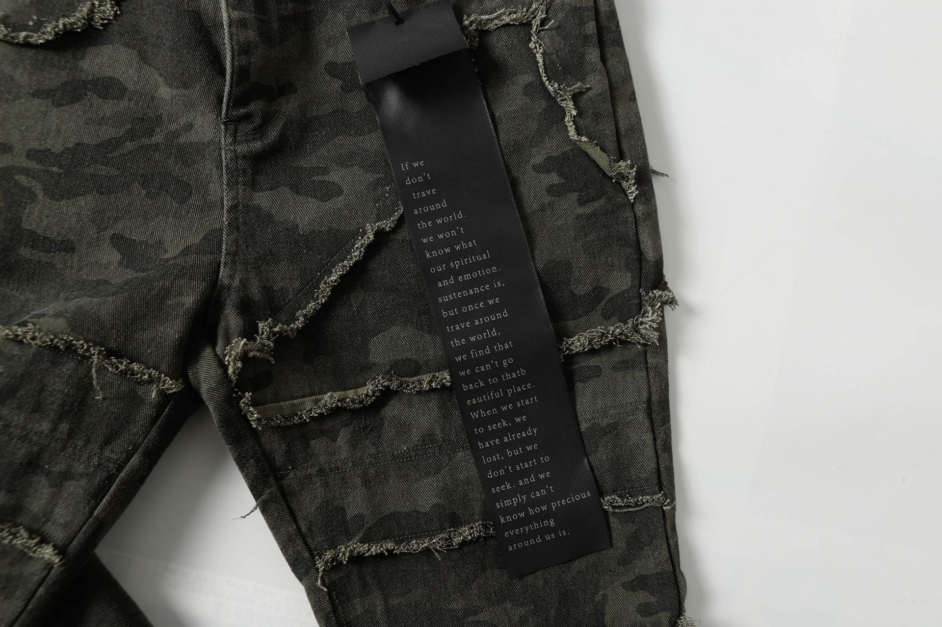 Brand 2025 American Retro Damaged Rough Wash Jeans Micro-la Personalized Cleanfit Pants 169