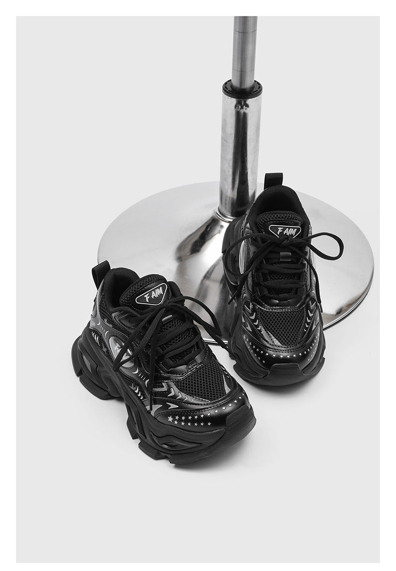 New Liquid Silver Red Dad Shoes