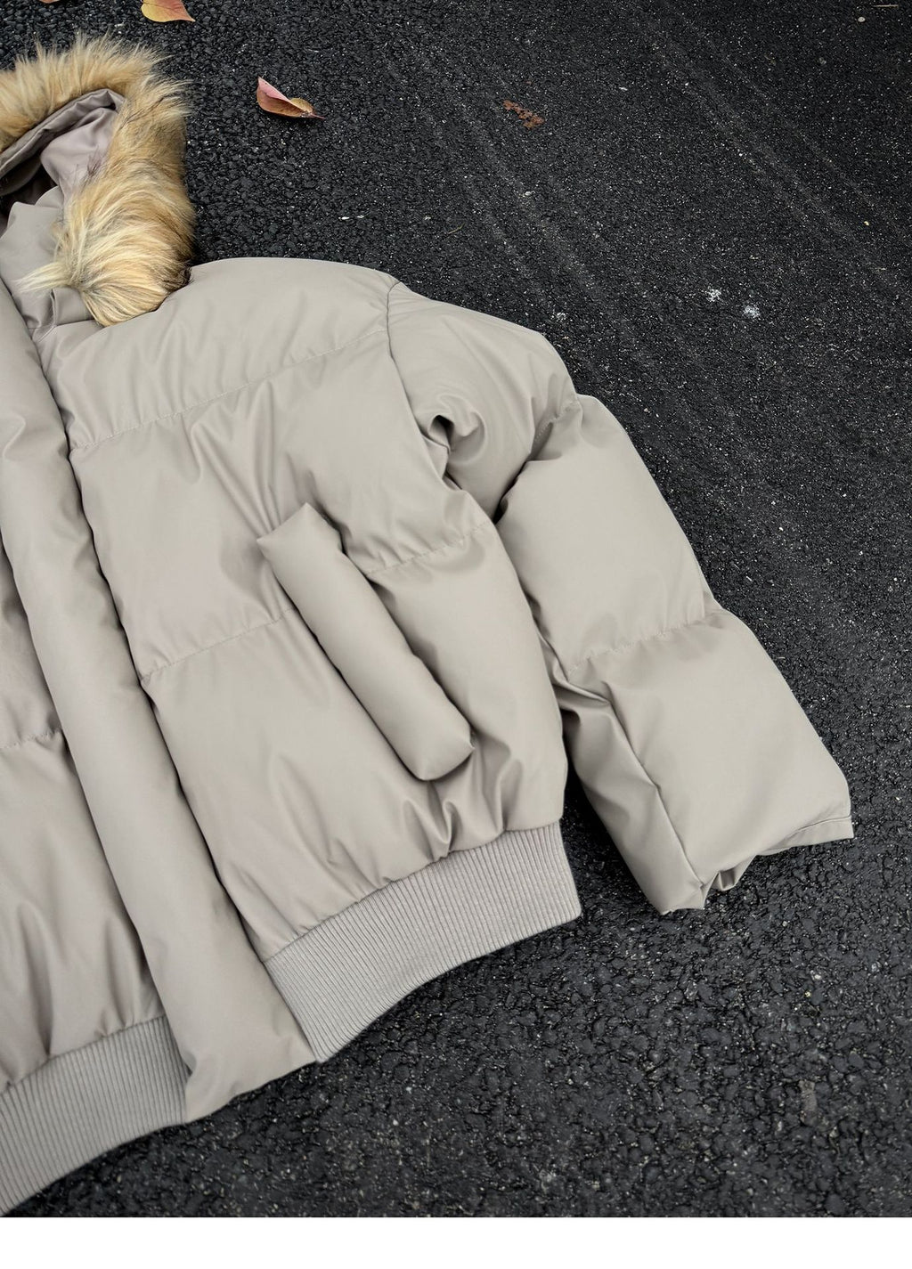 Non-Detachable Fur Collar Hooded High-End Cotton Coat for Men, Thickened Cotton Jacket, High-End Warm Pu Leather Cotton-Padded Jacket, Puffer Jacket 160