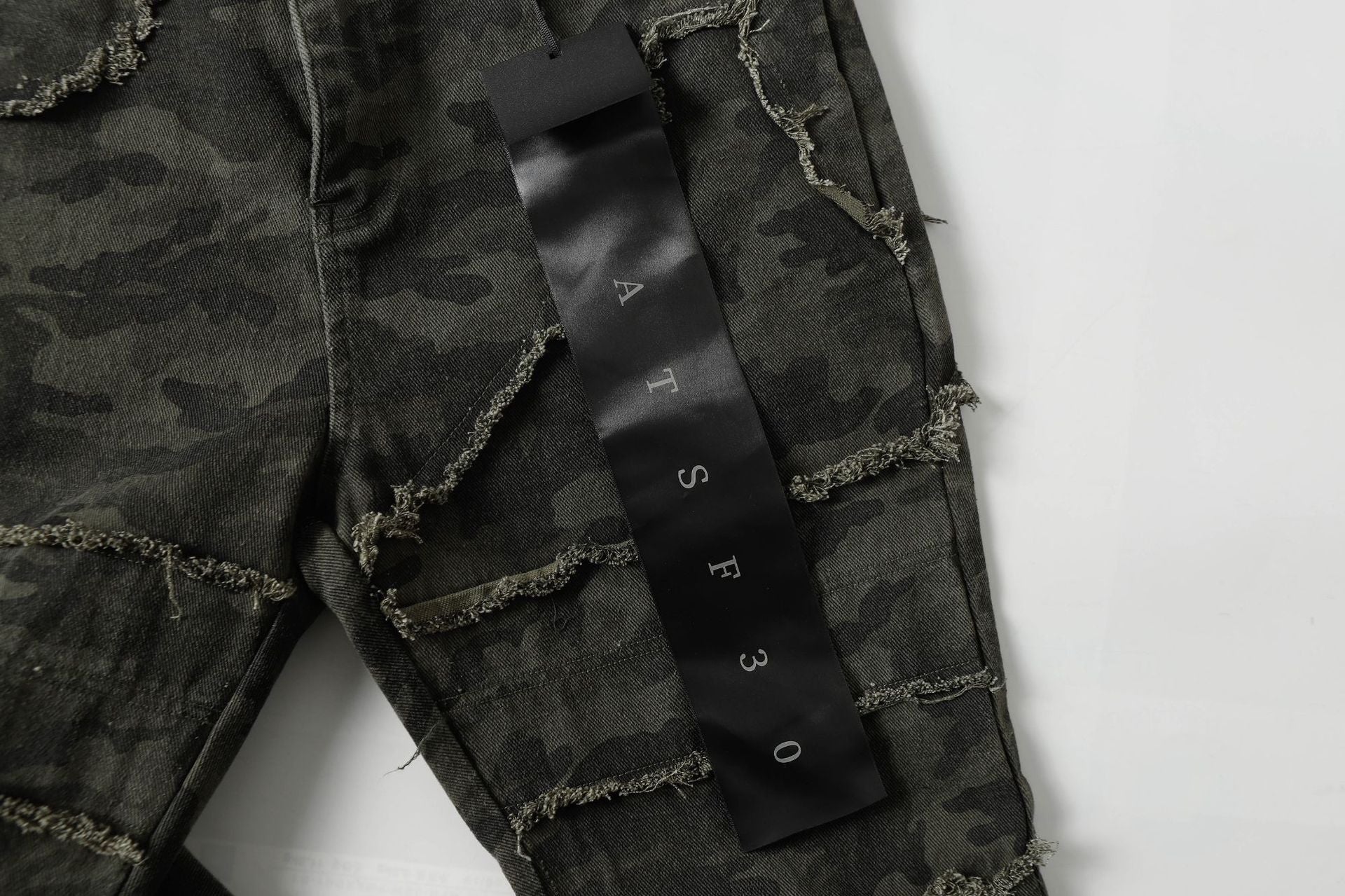 Brand 2025 American Retro Damaged Rough Wash Jeans Micro-la Personalized Cleanfit Pants 169