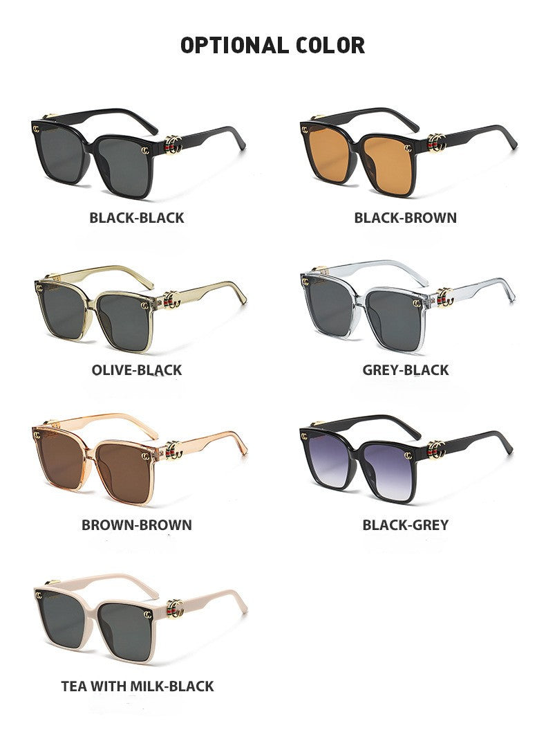 New g home three-color square sunglasses Women's European and American fashion trendy sunglasses ins Internet celebrity same style sunglasses