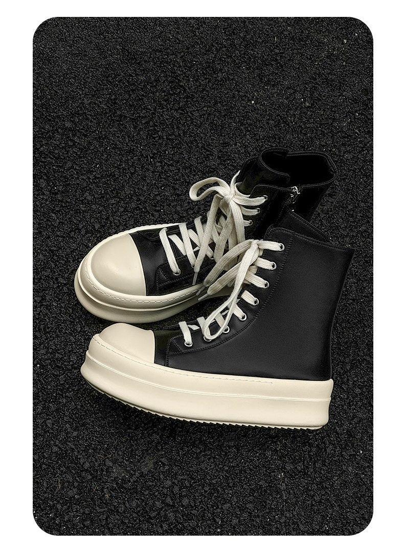 Relaxed  High-Top Zipper Shoe