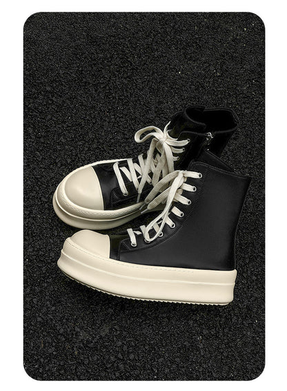 Relaxed  High-Top Zipper Shoe